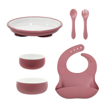 Silicone Ceramic Baby Feeding 6pcs Set Mealtime Essentials