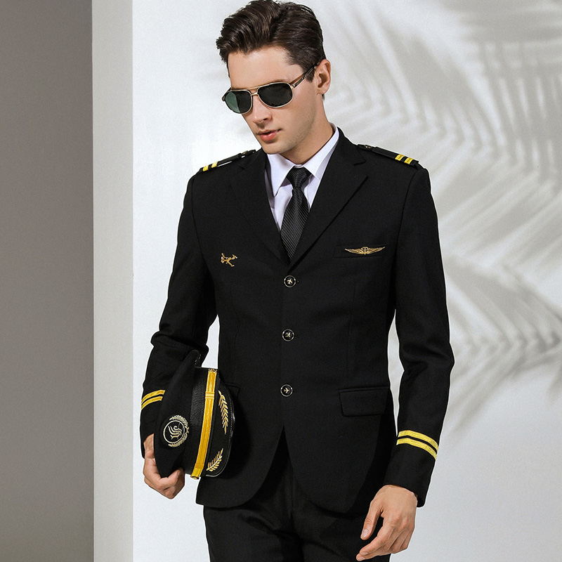 Pilot Uniform Jacket Captain Piloto Avion Airline Uniform Senior Annual Meeting Dress Suit Single Row Coat Aeronautica Militare