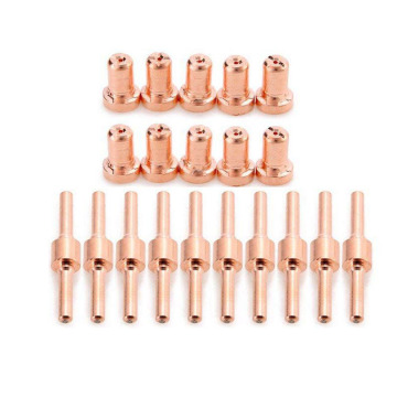 20pcs Red Copper Extended Long Plasma Cutter Tip Electrodes&Nozzles Kit Mayitr Consumable For PT31 LG40 40A Cutting