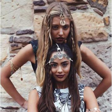 Bohemian dance tiaras Turkish Gypsy Head Chain Indian Hair Jewelry Tribal Forehead Hair Accessories Boho Headband Headwear