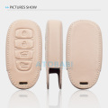 Leather Car Key Case For Hyundai Palisade Grandeur Azera Elantra GT Kona 2018 2019 Smart Remote Fob Protector Cover Accessories