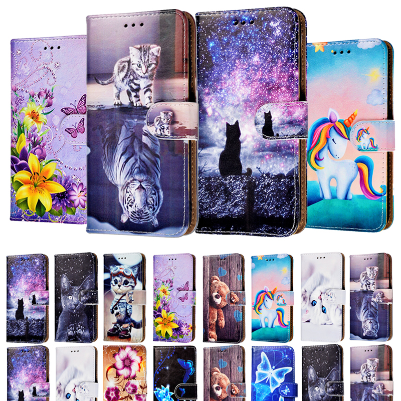 Leather Flip Case For Huawei Honor 7S 8S 8A Y3 2017 Y5 II Y6 Prime 2018 Y7 2019 Y9 Prime 2019 Back Phone Cover Wallet Stand Bag