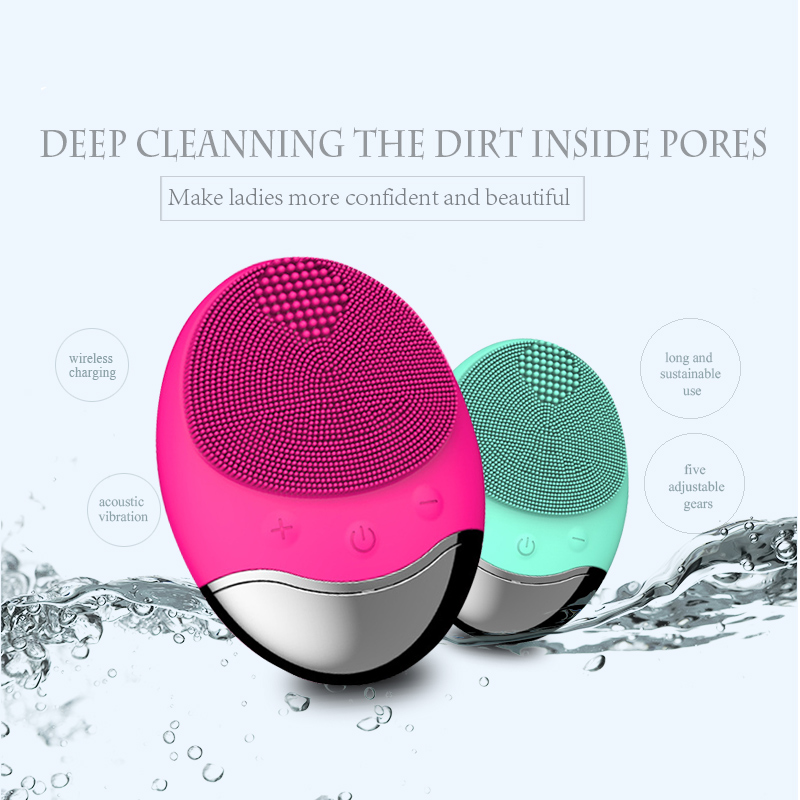 TINTON LIFE USB Base Charge Deep Cleaning Face Electric Face Cleanser remove Make-up Residue Dry And Wet Face Cleaning Brush