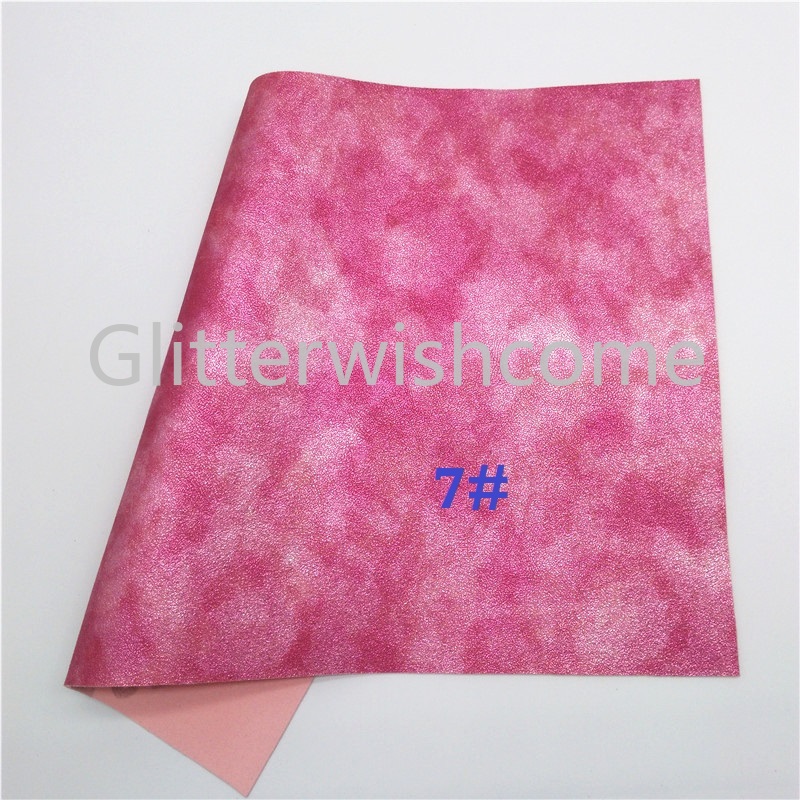 Glitterwishcome 21X29CM A4 Size Vintage Two Tones Faux Leather Fabric, Synthetic Leather Fabric Sheets PU Vinyl for Bows, GM448A