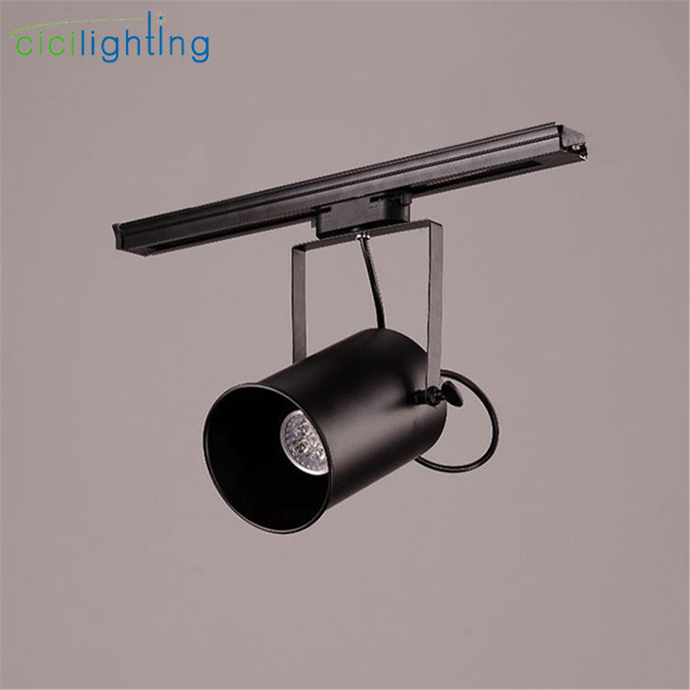 1pcs 5W led Track Light Vintage Black Track Lamp Clothing Store cob led Spotlights Industrial American Style Loft Rail Spot Lamp