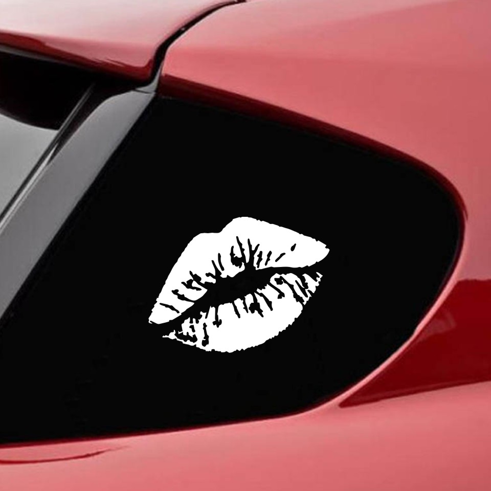 10*7.5 CM Orange Color Lips Kiss Decal Auto Car Body Stickers and Decals Car Styling Decoration Door Window Vinyl Stickers