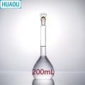 HUAOU 200mL Volumetric Flask Class A Neutral Glass with one Graduation Mark and Glass Stopper Laboratory Chemistry Equipment