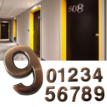 0-9 Vintage Bronze Numbers Sign Hotel Apartment Door Address Plaque Imitation Number Digits Sticker 5CM House Number
