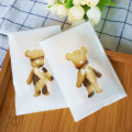 100pcs Cute Bear Candy Bag Cookies Biscuit Baking Packaging Bag Self-adhesive Wedding Cellophane Bag Cake Candy Gift Bags
