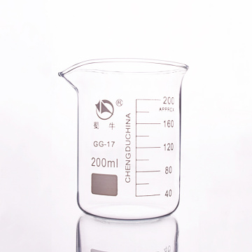 4pcs Beaker in low form,Capacity 200ml,Outer diameter=65mm,Height=90mm,Laboratory beaker