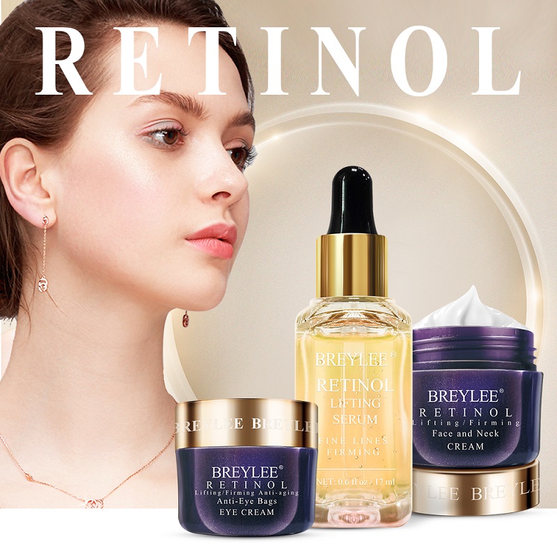 BREYLEE Retinol Set Face Serum Essence Eye Cream Facial Cream Mask Anti Aging Firming Remove Fine Line Wrinkle Tighten Skin Care