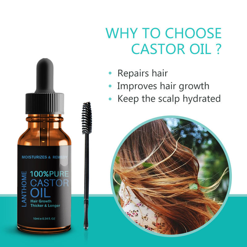 Hair Care Set Black Castor Oil for Natural Hair Growth Essential Oil Organic Eyelash Growth Eyebrow Enhancer Serum Lash Lift