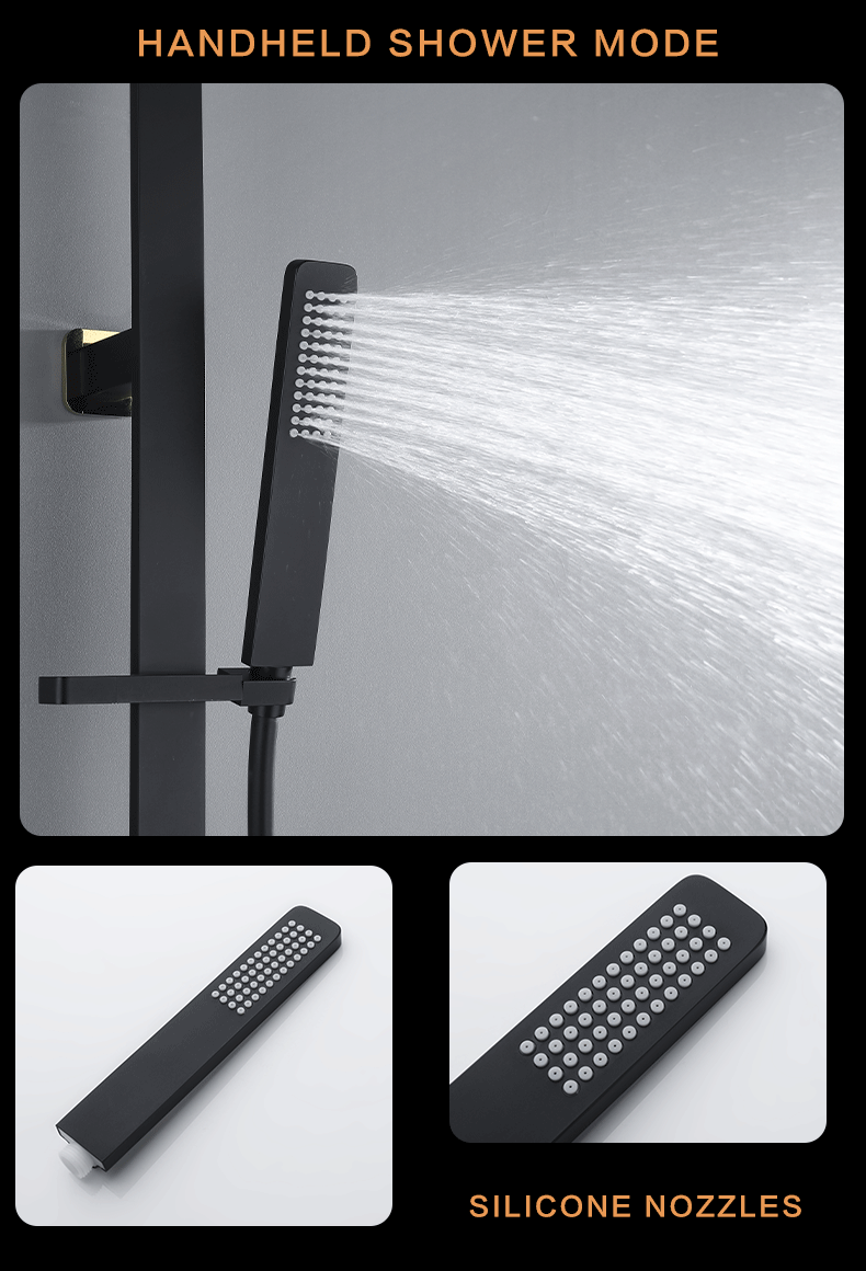Modern Matte Black Shower System