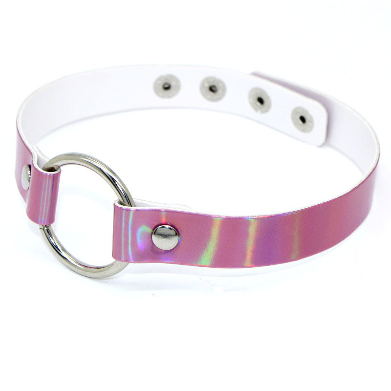 Punk Female Choker Harajuku Heart Chokers Necklaces Colorful Leather Buckle Belt Jewelry For Women Men Collar Accessories