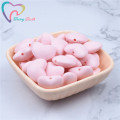 50 PCS Silicone Heart Teether Beads DIY Baby Shower Pacifier Teething Jewelry Toy Accessories Chew Making Cute Heart Beads