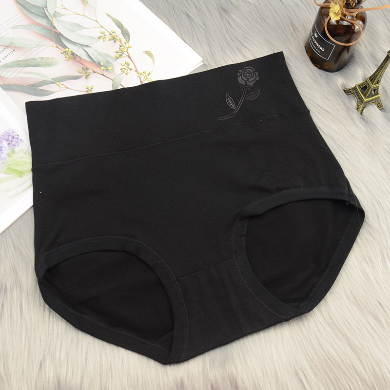 Ultra-Fine Cotton Women's Panties Extra-Large High Waist Belly Holding Epoxy Cotton Autumn and Winter Triangle Women's