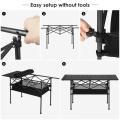 Aluminum Collapsible Camping Table with Storage