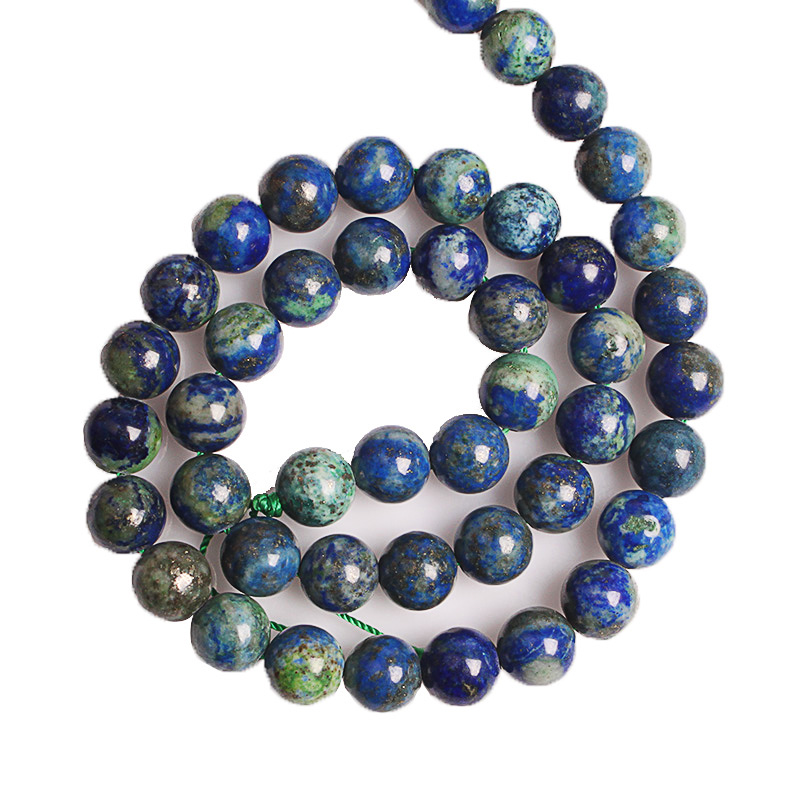 Natural Stone Azurite Lapis Lazuli Malachite Gem Stone Round Loose Beads For Bracelet Necklace Jewelry Making 4 6 8 10 12MM