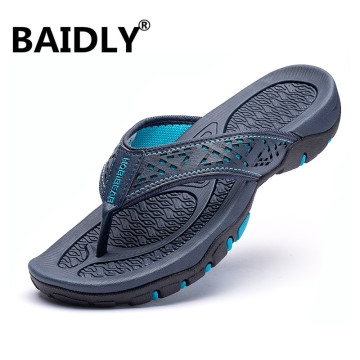 Fashion Genuine Leather Men Flip Flops High Quality Outdoor Waterproof Beach Sandals Summer Men Slippers Zapatos De Hombre