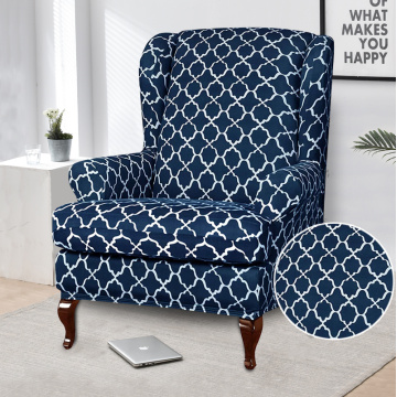 Wingback Chair Slipcover for Sofa Chair Elastic Sofa Cover Armchair Sofa with Arm Covers 2PC Spandex Plaid Pattern for Furniture