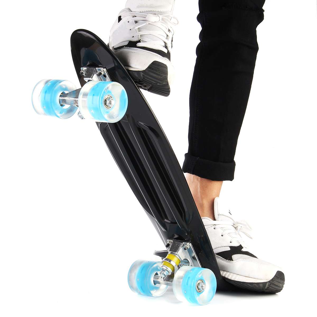 22inch Skate Board Flashing Light Mini Skateboard Plastic Longboard Four-wheel Fishboard Street Outdoor Sports For Girl Boy