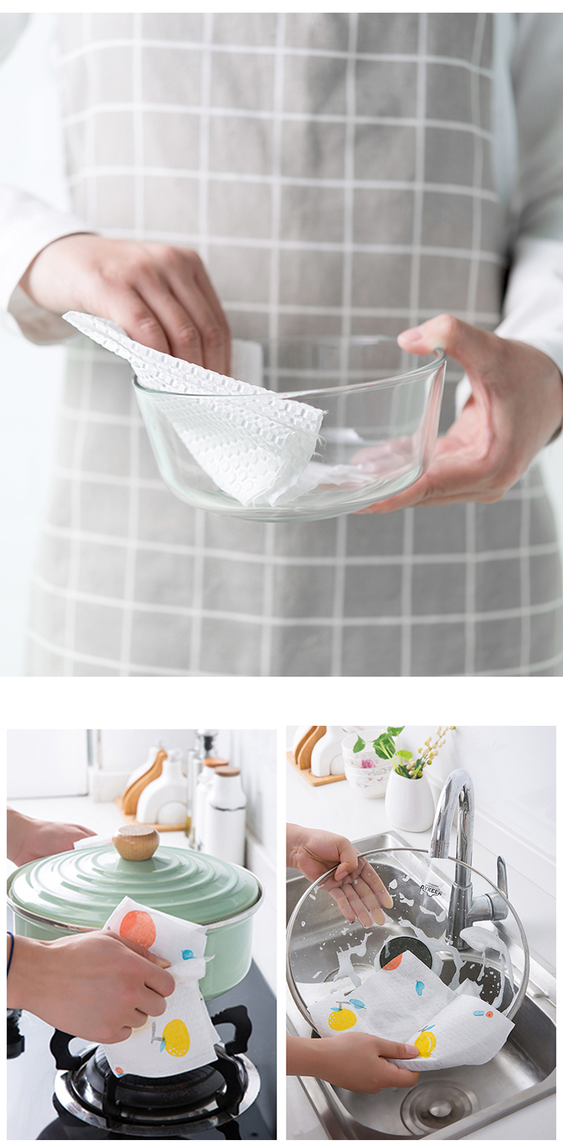 Disposable White Kitchen Cleaning Cloths