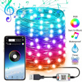 USB LED String Light Bluetooth App Control String Lights Lamp Waterproof Outdoor Fairy Lights for Christmas Tree Decoration