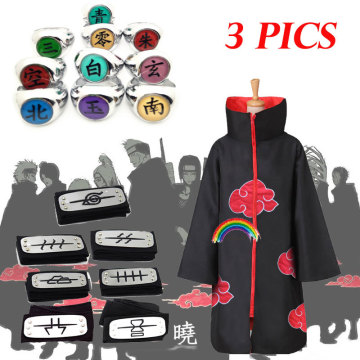 3 PICS Naruto Costume Akatsuki Cloak Cosplay Sasuke Uchiha Cape Cosplay Itachi Clothing costume Akatsuki ALL MEMBERS 11SETS