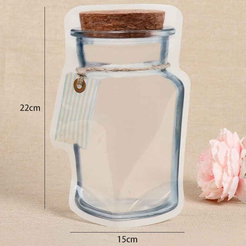 10Pcs/lot Portable Reusable Mason Jar Bottles Bags Seal Food Container Food Snack Zipper Bags Travel Food Candy Ziplock Bags