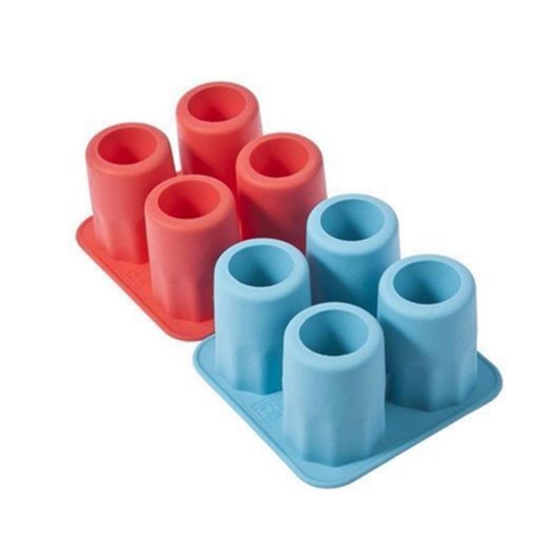4 Cup Ice Cube Tray Silicone Mold DIY Cream Party Bar Cold Tools Maker Popsicle Kichen Accessories Freeze Mold Ice Maker