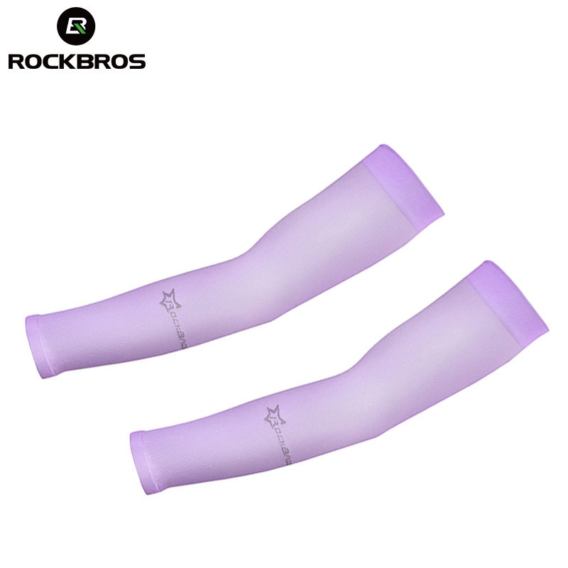 ROCKBROS Ice Fabric Running Arm Warmers UV Protect Arm Sleeves Cycling Run Fishing UV Sun Protection man Nylon Cool Arm Sleeves