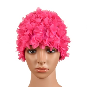 Vintage Floral Ladies Woman Swim Cap Petal Retro Swimming Hat Flower Bathing Cap Attractive Hat