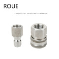 High Pressure Washer Car Washer Stainless Steel Connector Adapter 3/8" quick insertion + 3/8" Quick Disconnect Socket