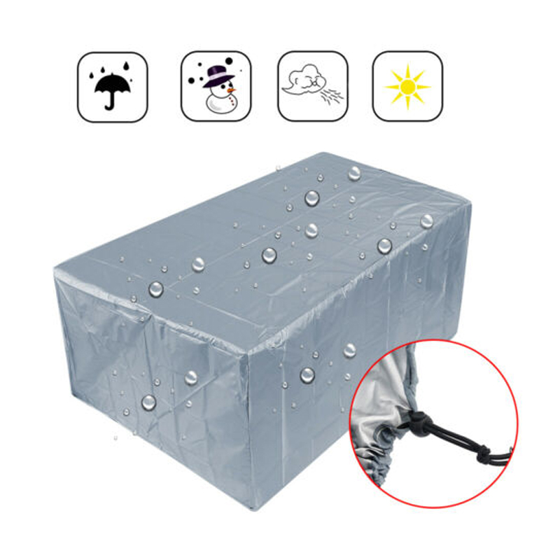 Waterproof 210T Furniture Cover For Garden Rattan Table Cube Chair Sofa All-Purpose Dust Proof Outdoor Patio Protective Silver