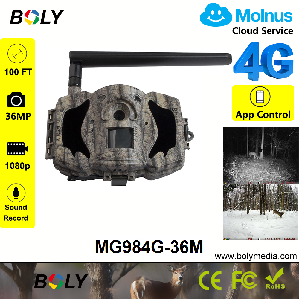 hunting camera 4g no glow IR wireless gsm transfer 36MP 1080P photo trap support 6V DC free cloud service cellular game camera