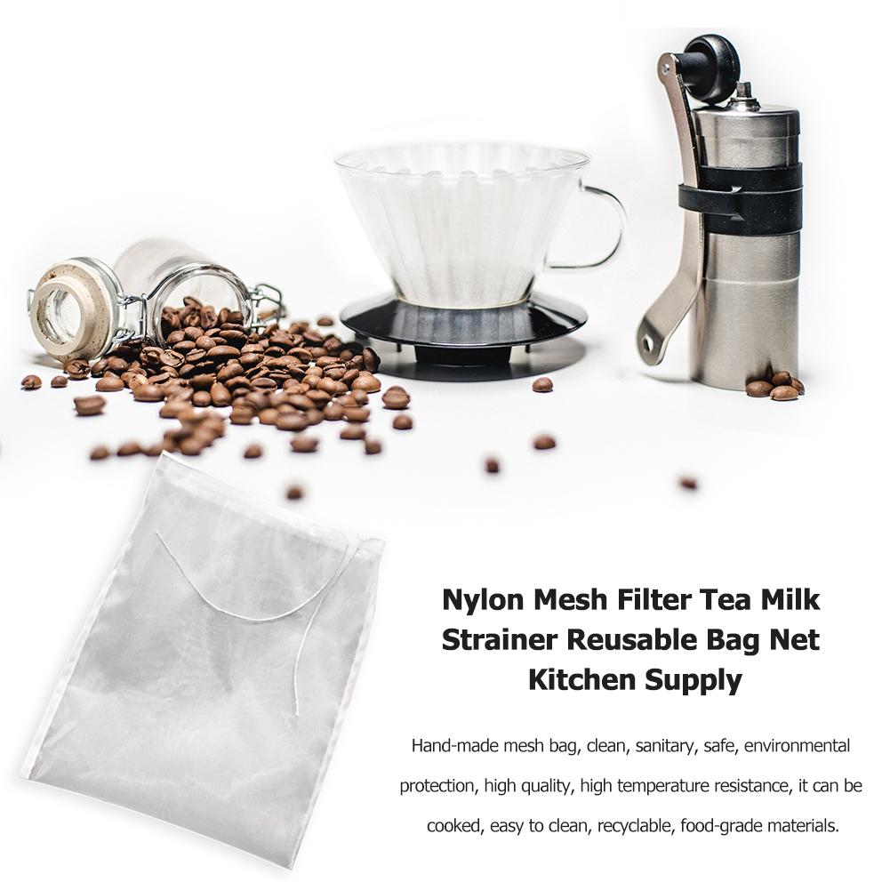 20x30cm Nylon Mesh Filter Bag Cheese Tea Milk Strainer Reusable Sourdough for Cheese Brew Coffee Filter Kitchen Tools