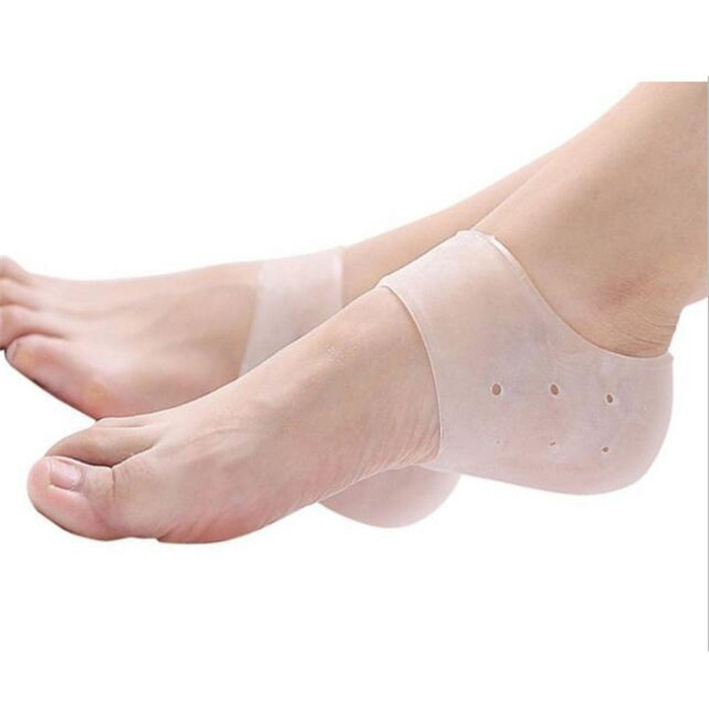 2PCS Heel Protector Silicone Moisturizing Gel Heel Socks Inserts with hole Cracked Foot Protectors Shoe Cushion Inserts