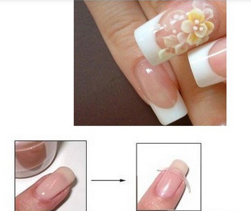 2Packs (96PCS ) White French Manicure Strip Nail Art Form Fringe Guides Sticker DIY Line Tips