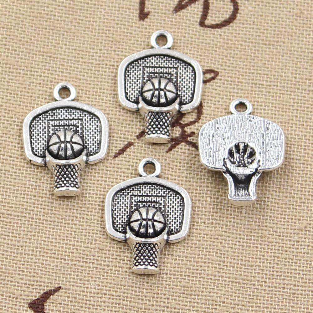 20pcs Charms Basketball Hoop 20x15mm Antique Silver Color Plated Pendants Making DIY Handmade Tibetan Silver Color Jewelry