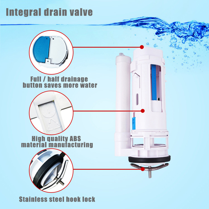 Hot Water Tank Connected 2 Flush Fill Toilet Cistern Inlet Drain Button Repair Parts Water Outlet D6