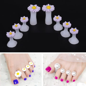 8Pcs Soft Silicone Toe Separator Nail Tools Flower Modeling Pearl Heart Nail Art DIY Foot Finger Divider Form Manicure Pedicure