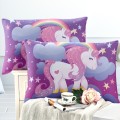 Disney Cartoon Purple World Unicorn Rainbow Stars Bedding Set Baby Kids Boys Girls Bedroom Decoration Duvet Covers Pillowcase