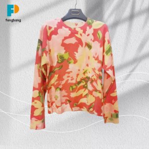 Floral Print Crew Neck Knit Sweater