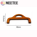 Meetee 1pc 15.5*30cm Bag Wood Frame Handle Antique Kiss Clasp Purse Frames DIY Bag Decoration Handle Buckles Accessories ZK755