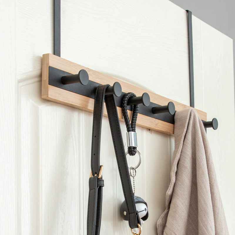 1 Piece Creative Rear Door Cupboard Hanging Hook Rack Coat Sundries Hanger Without Punching