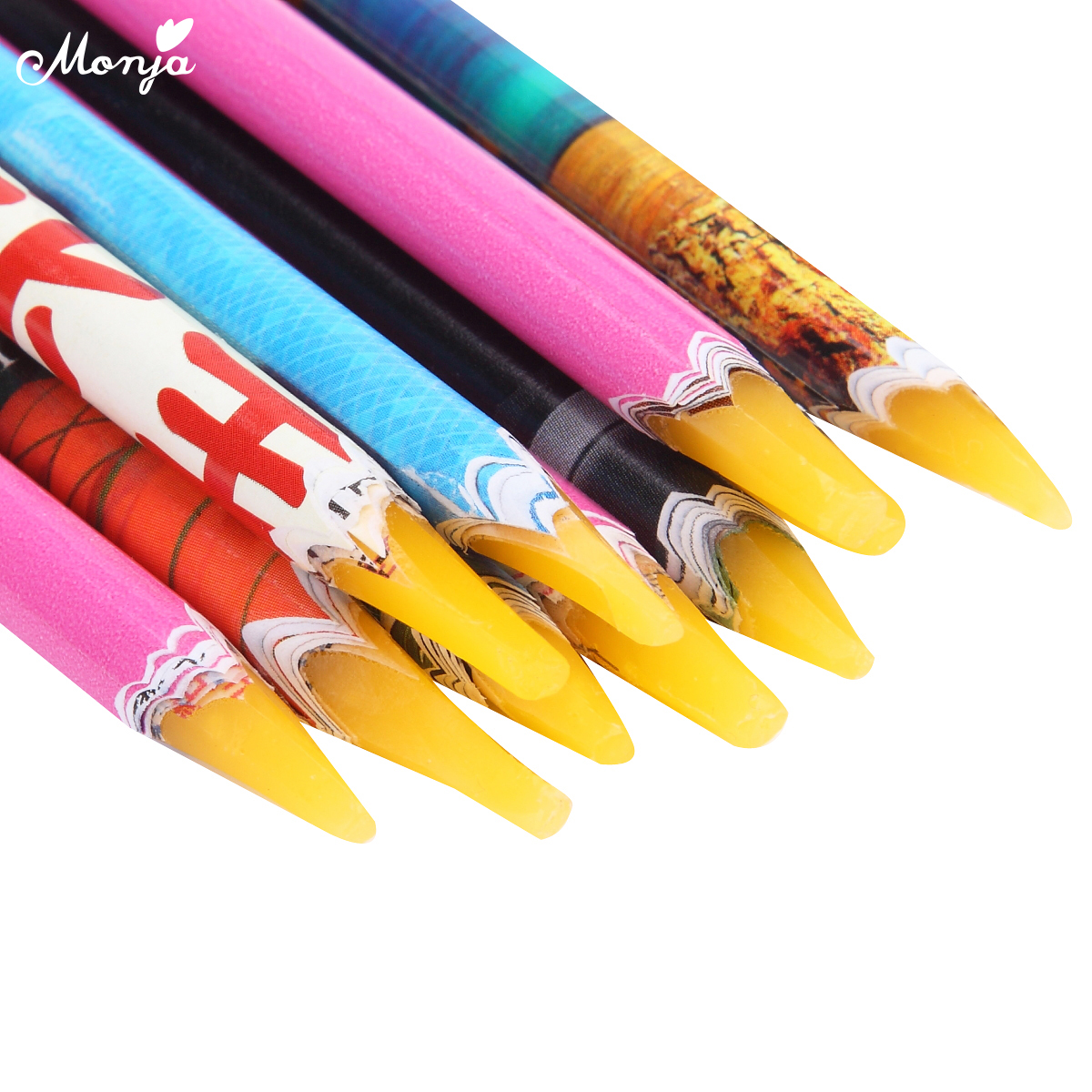 Monja Nail Art Self-adhesive Crayon Wax Pencil Drilling Sequins Rhinestones Gems Beads dotting picking pen Manicure Tool