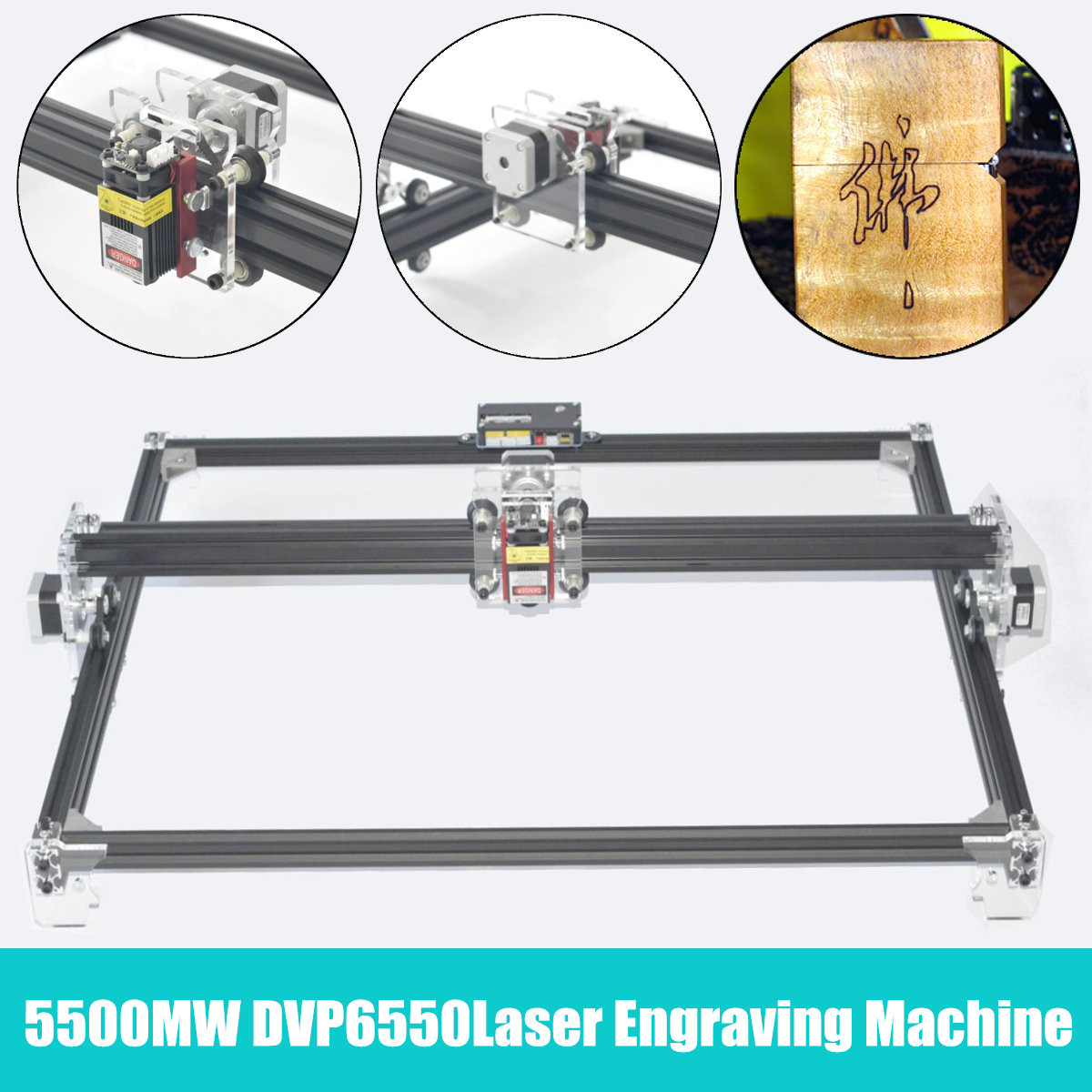 DVP6550 5500MW Laser Engraver Axis DIY Logo Mark Engraving Machine Desktop CNC Wood Router/Cutter/Printer Mini CNC Engraver