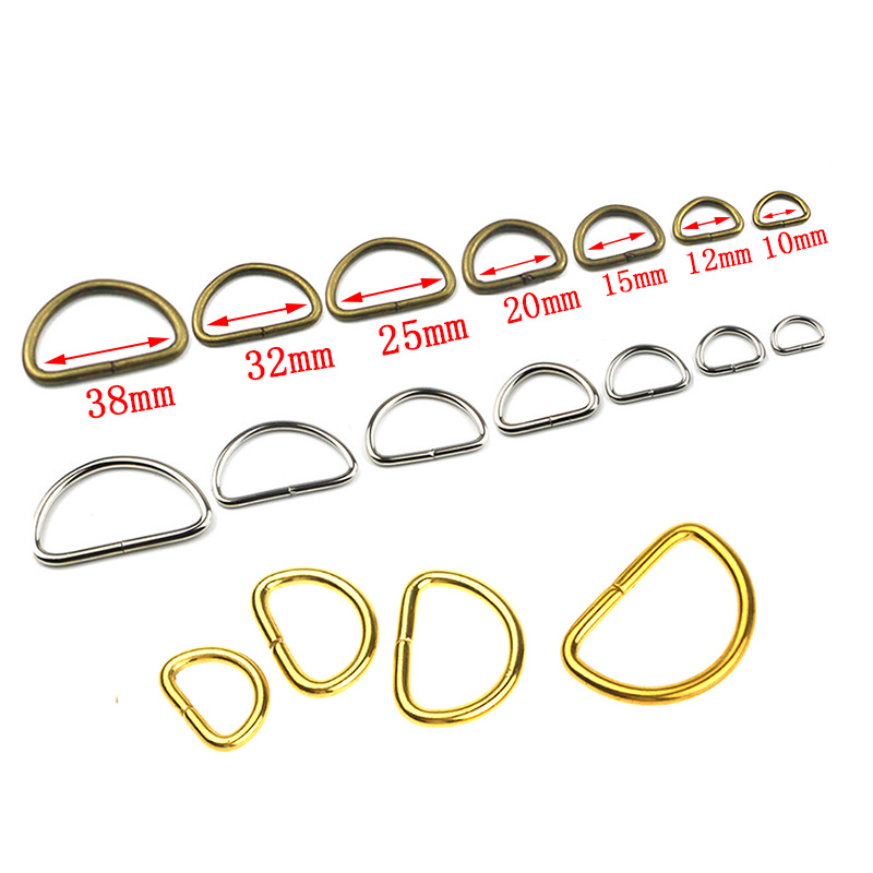 10pcs 100pcs Metal Non-Welded D Ring Adjustable Buckle For Backpacks Straps shoes Bags Cat Dog Collar Dee Buckles DIY Accessorie