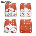 4pcs/Set Babies Baby Diapers Washable Eco-Friendly Cloth Diaper Washable &Reusable Baby Nappy New Print Adjustable