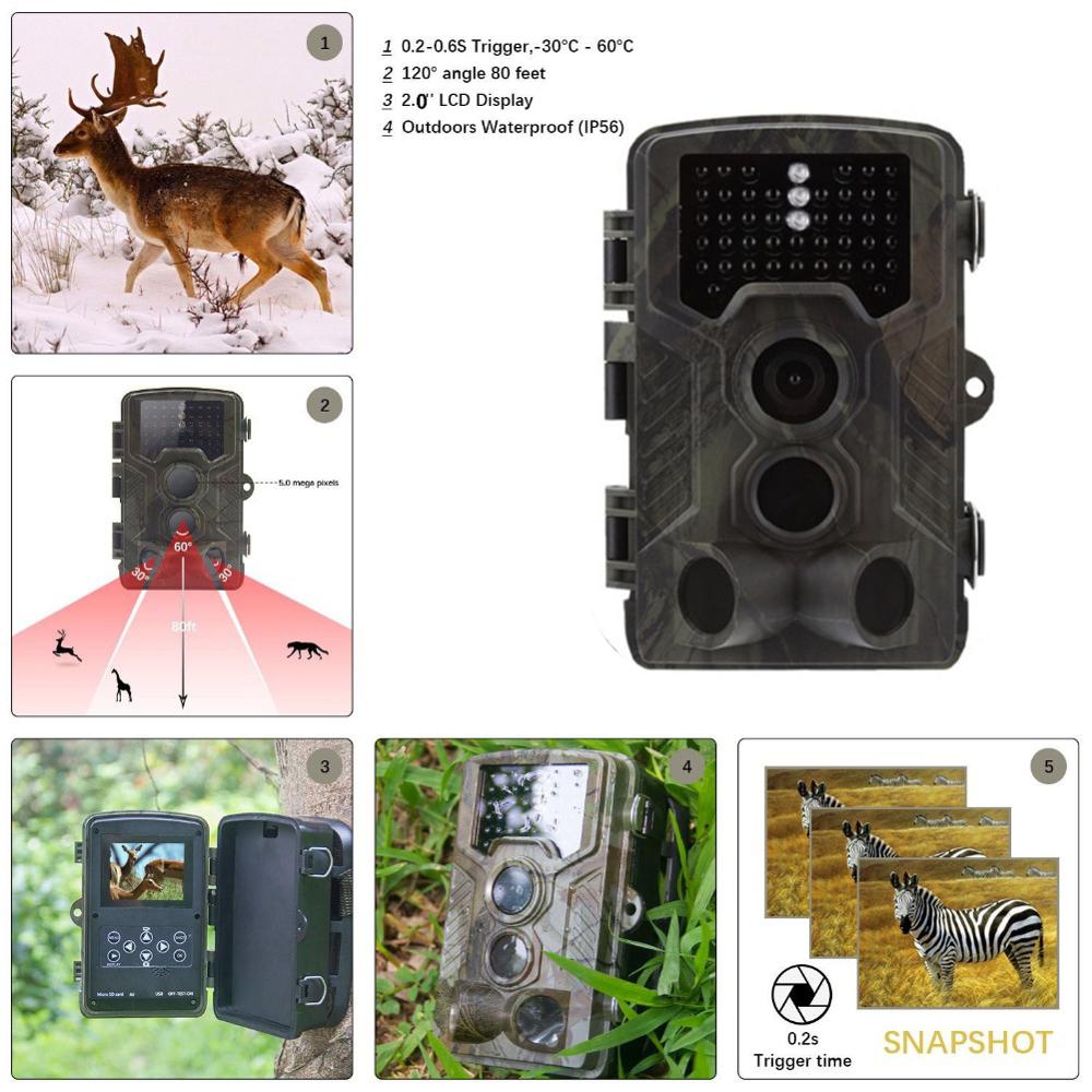 Goujxcy Hunting cameras HC-800A Forest Night Vision 850nm Infrared Led Trail Camera Waterproof wild camera Photo Traps scouts